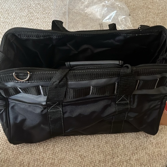 Swiss Military Multi-Pocket Tool Bag Satchel 16” Black handles shoulder strap - Picture 8 of 9